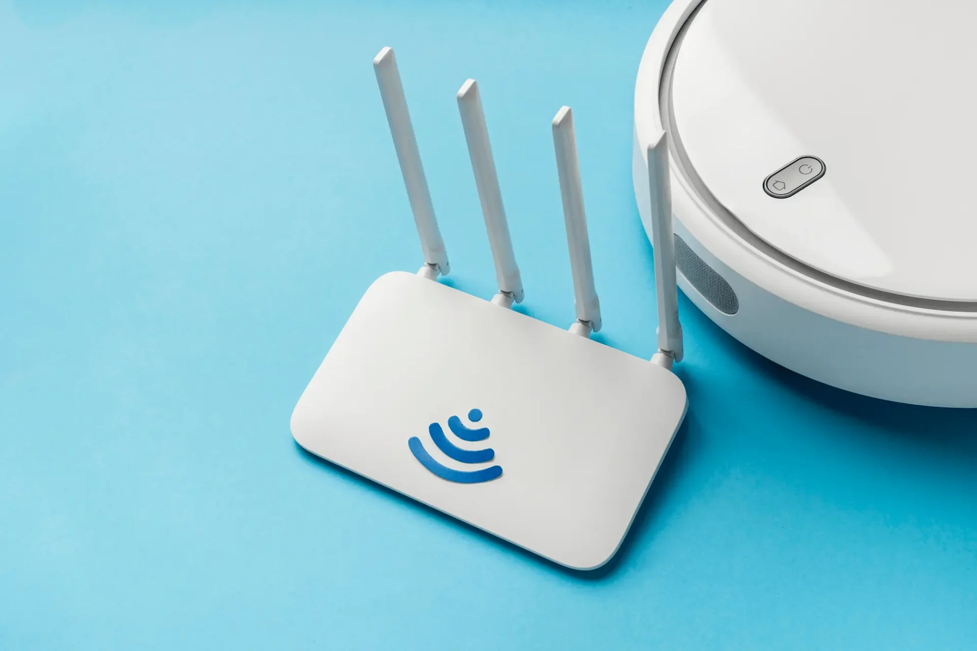 High angle wi fi router with vacuum cleaner